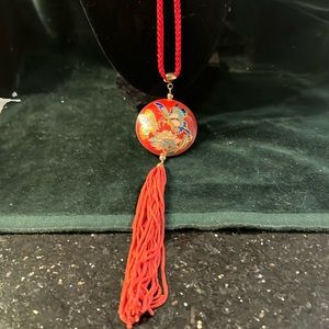 Vintage Red Cloisonné necklace